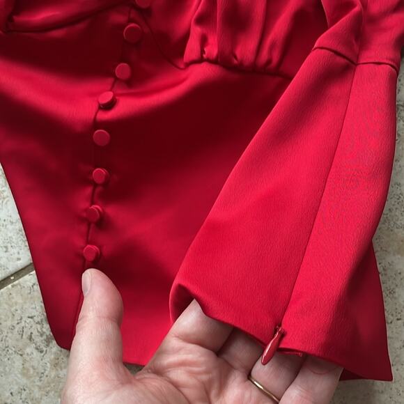 J.Crew Deep V-neck button-front top in satin-backed crepe - Picture 15 of 16